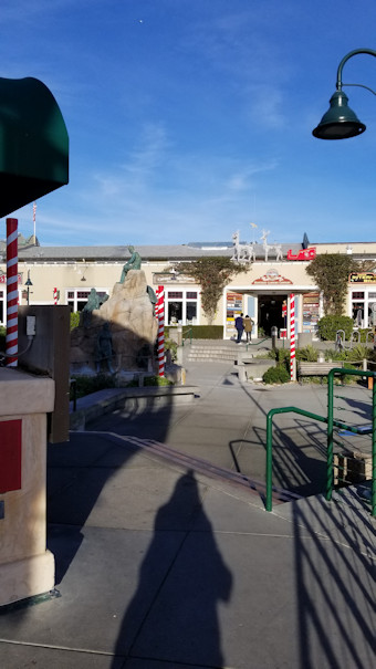 Outside of some shops